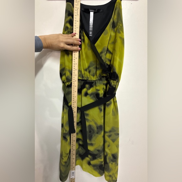 Green and black tie dye Kenzie dress abstract print sleeveless dress chiffon ray - Picture 4 of 8